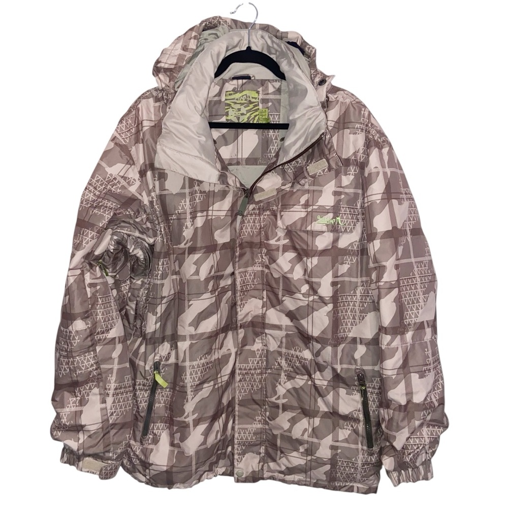 Quicksilver Jacket Mens Medium Mission Snowboard Ski 5k Waterproof Hooded Camo